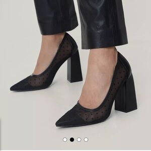 Nasty Gal Black Mesh Heels